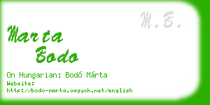 marta bodo business card