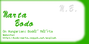 marta bodo business card